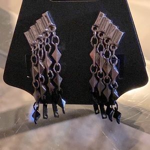 COPY - Silver and Black dangle earrings
